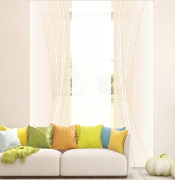 lächenvorhang Linea beige dark 3er Set, Schiebegardine, Schiebegardinen, blickdicht, Flächenvorhang blickdicht, Schiebevorhang,